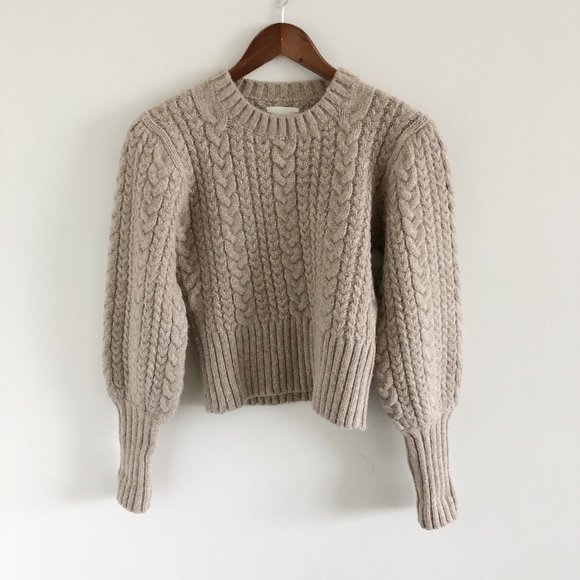 Doen Sweaters - Doen Mulberry Baby Alpaca Braided Cable Knit Sweater S